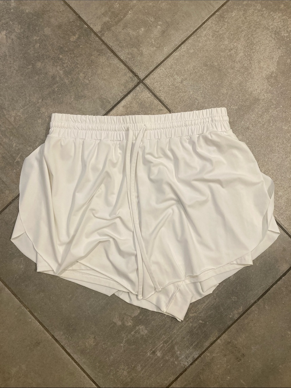 Flowy White Athletic Shorts